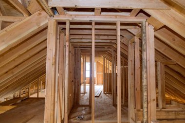 İç mekan inşaatı yeni konut çerçevesi