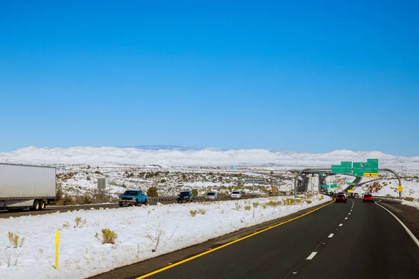 View Interchange Valley Landscape Winter Snow Arizona — Stockfoto