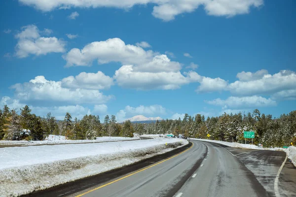 Snow Covered Winter Scenery Landscape Arizona — Stockfoto