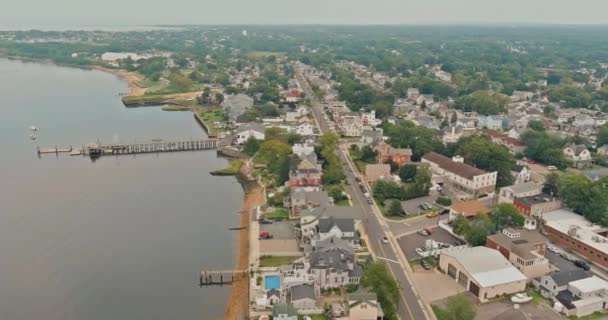 A beautiful landscape of the town near the shore area in Keyport town US — Stockvideo
