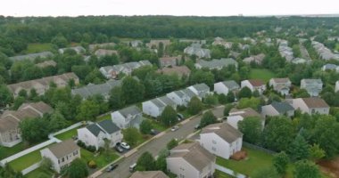 Aerial view on the small countryside town in summer seasonal landscape East Brunswick New Jersey
