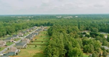 Small countryside town at summer with bird eye view in Boiling Spring South Carolina scenic summer seasonal landscape