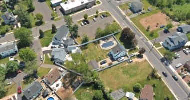 Aerial view the residential area beautiful suburb of urban rooftops summer landscape in Sayreville New Jersey USA
