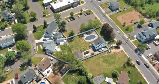 Aerial view the residential area beautiful suburb of urban rooftops summer landscape in Sayreville New Jersey USA — 비디오