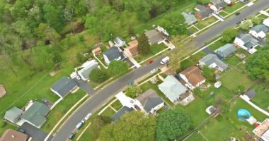 Aerial view the residential area beautiful suburb of urban rooftops summer landscape in Bensalem Pennsylvania US