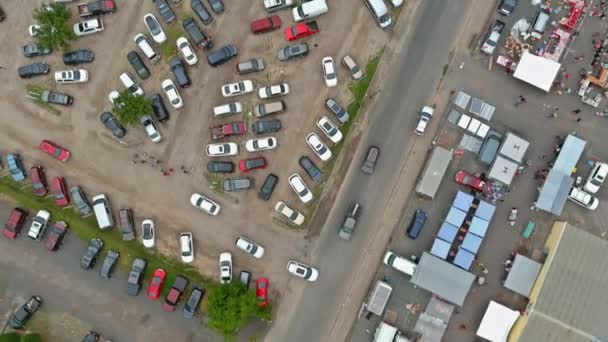 Aerial view a flea market full in Englishtown New Jersey USA — Video