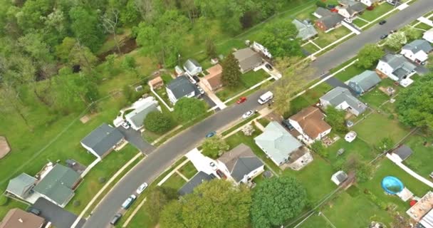 Aerial view the residential area beautiful suburb of urban rooftops summer landscape in Bensalem Pennsylvania US — Αρχείο Βίντεο