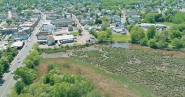 Small countryside town at summer with bird eye view in Southriver New Jersey scenic summer seasonal landscape