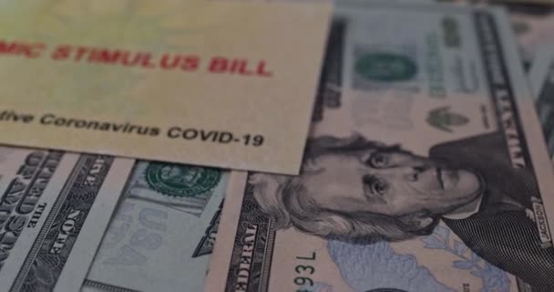 United States Treasury check with on 7200 form advance payment Coronavirus economic impact stimulus payments — Αρχείο Βίντεο