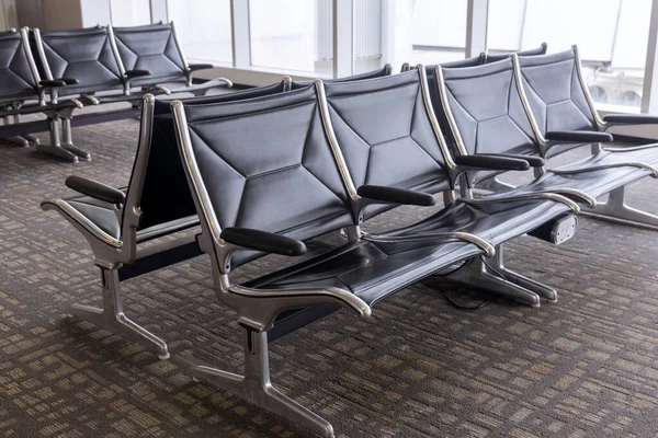 Salon Départ Vide Terminal Aéroport Salle Attente Avec Chaises — Photo