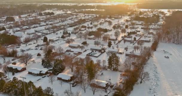 Veduta aerea invernale di Boiling Springs, la città nella Carolina del Sud della giornata di sole invernale — Video Stock