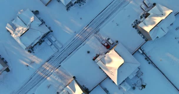 Vue aérienne incroyable avec la petite ville natale de Boiling Springs après les chutes de neige conditions météorologiques hivernales sévères en Caroline du Sud — Video