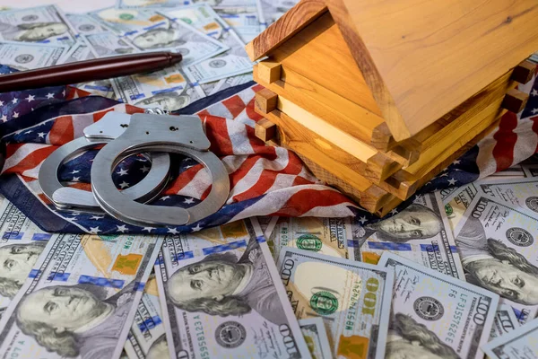 Tribunal Estadounidense Impuso Arresto Casa Propiedad Sanciones Con Billetes Los — Foto de Stock