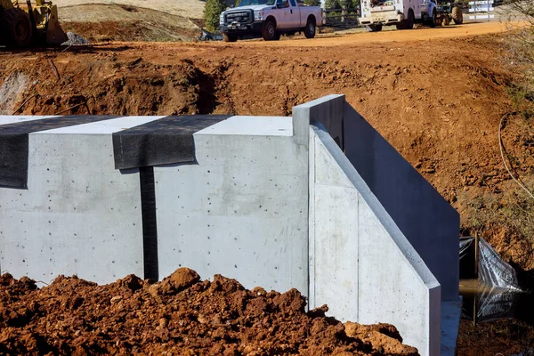 Rekonstruktion Entwässerung Einer Kleinen Wassersteinbrücke Kanal Für Die Lokale Autobahn — Stockfoto