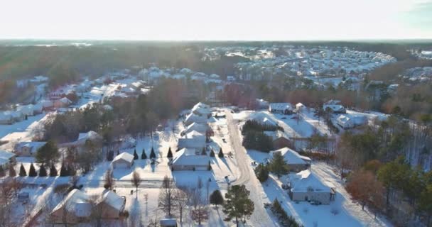 Veduta aerea invernale di Boiling Springs, la città nella Carolina del Sud della giornata di sole invernale — Video Stock