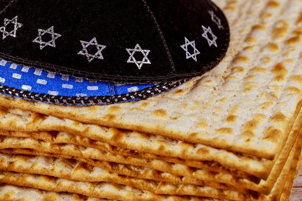 Pesach Jewish Traditional Celebration Kosher Matzah Passover Holiday — Stock Photo, Image