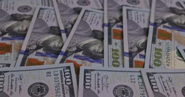Mnoho amerických dolarů Americké bankovky v hotovosti — Stock video