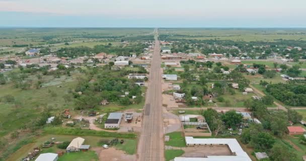 Clinton Oklahoma country houses aerial view panorama landscape — Stock Video