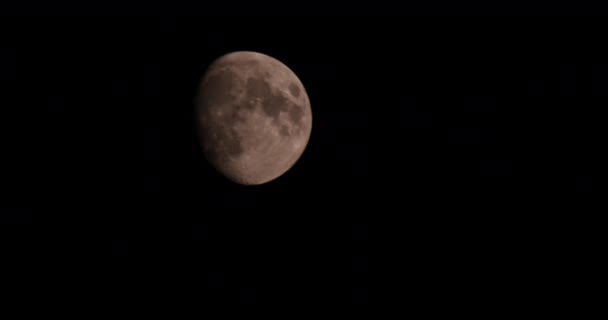 Ver la luna flota a través de la noche — Vídeos de Stock