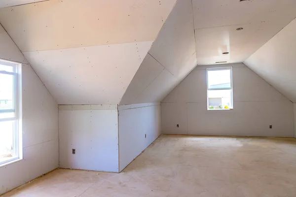 Sob Construção Interior Está Instalando Drywall Quarto Nova Casa Para — Fotografia de Stock
