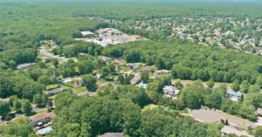 Aerial view of small streets residential area a small town in Monroe New Jersey US