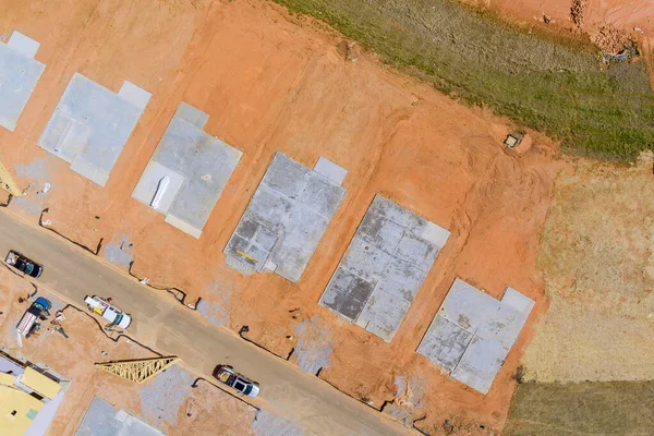 Fundação da casa em canteiro de obras — Fotografia de Stock