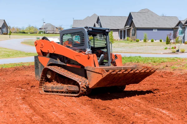 Excavators during landscaping works at construction site — Stock Photo, Image