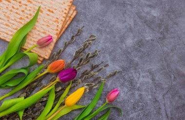 Hamursuz Bayramı 'nda geleneksel Yahudi bayramında çiçekler ve matza ekmeği kutlanır.