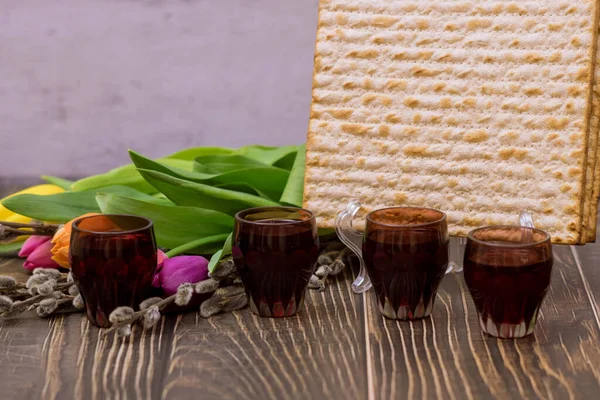 Comida kosher tradicional Pascua listo para la ceremonia ritual bendiciones — Foto de Stock