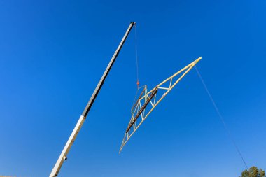 Ahşap ahşap kirişli çatı kiriş sistemi, iç mekan manzaralı bir bina kirişleri