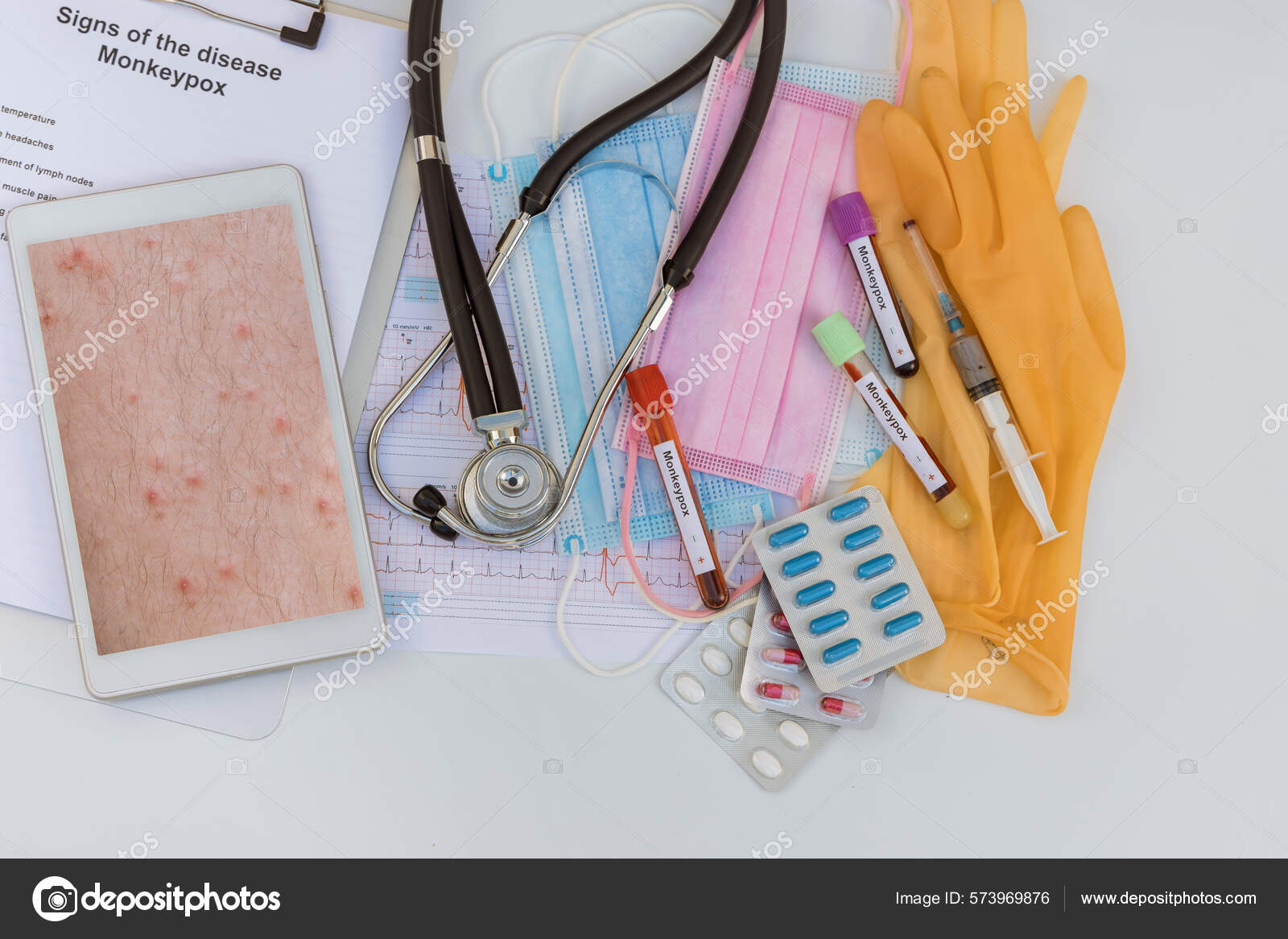 Sample Blood Test Monkeypox Laboratory Doctor Examination Patient Skin Rashes Stock Photo by