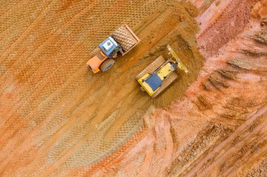 Yeni bir alt bölge inşaatı için hazırlanan hava manzarasının manzarası