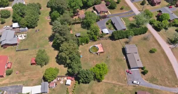 Вид Воздуха Пригородные Дома Boiling Springs Маленький Городок Южной Каролине — стоковое видео