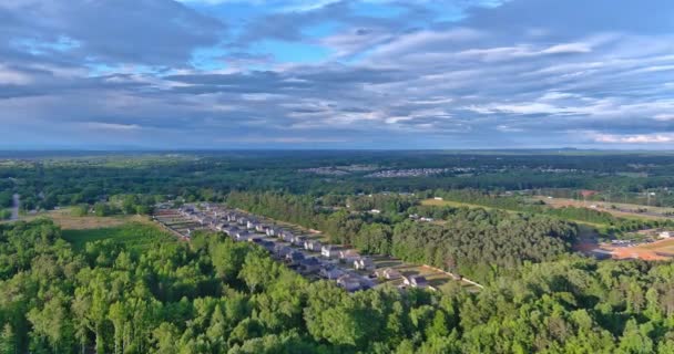 Vista Aérea Del Campo Boiling Springs Pequeño Pueblo Americano Carolina — Vídeos de Stock