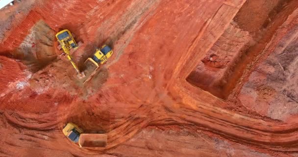 Luftaufnahme Des Grundstücks Vorbereitete Erschließung Für Neues Wohngebiet Mit Baustelle — Stockvideo