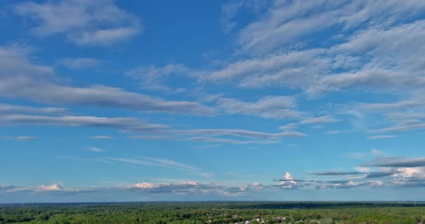 Vista Aérea Pequeña Ciudad Americana Inman Bajo Nubes Cielo Azul — Vídeos de Stock