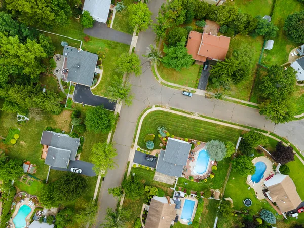 Amerikansk Liten Stad Med Hus Och Vägar Antenn Utsikt Landskap — Stockfoto