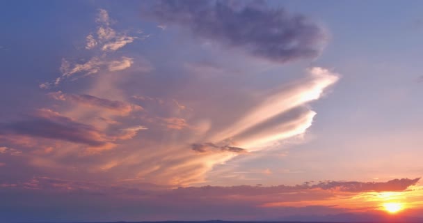 Gorgeous View Dramatic Orange Sunset Clouds — Stock Video