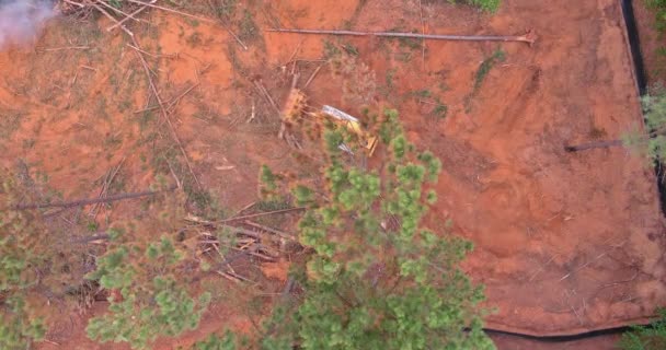 Preparación Terrenos Deforestados Antes Construcción Una Nueva Subdivisión Por Una — Vídeo de stock