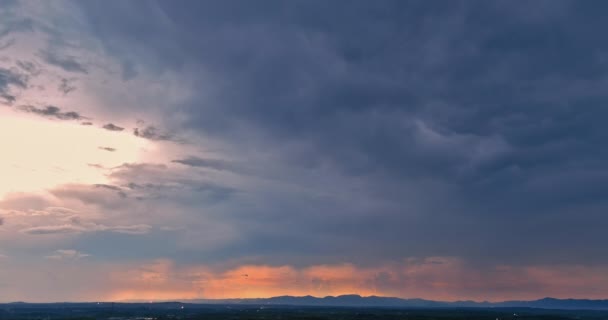 Lightning Storm Thunderstorm Brilliant Orange Sunset — Wideo stockowe