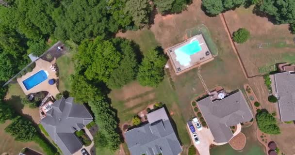 Taking Aerial Top View Residential Neighborhood American Town Residential Development — ストック動画