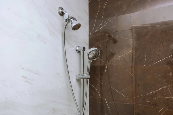 Elegant Stainless Steel Shower Head Bathroom Wall New Tubing Head — стоковое фото