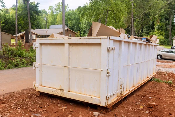 Order Gather Recycle Garbage Metal Container Trash Dumpster Used — Fotografia de Stock