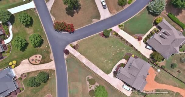 Aerial Top View Provides Overview Residential Neighborhood South Carolina Neighborhood — Stockvideo