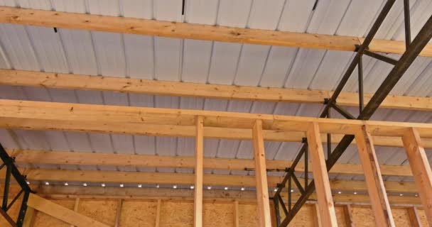 Frame Warehouse Roof Covered Panels Roofing Made Metal — Stockvideo
