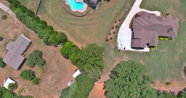 Aerial View Housing Development District American Town Residential Neighborhood South — Vídeos de Stock