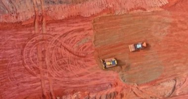Construction industrial grader work of the process of leveling for preparation of land to a new building