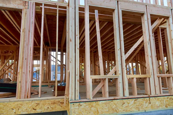 Framing beam of new house under construction home beam construction