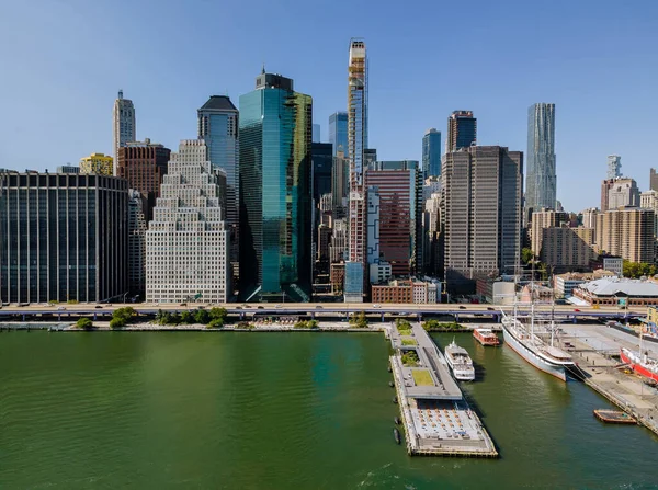 Hudson River Panoramic View Cityscape Midtown New York Manhattan Downtown — Stockfoto
