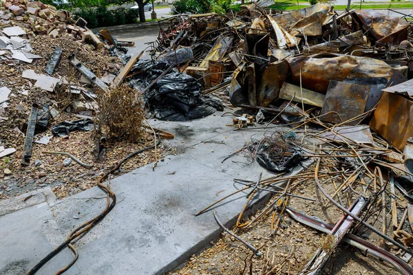 Знищено Спалено Цивільні Будинки Під Час Війни Україні — стокове фото